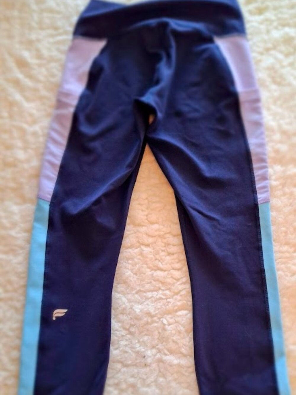 Fabletics PowerHold High-Waisted Leggings – XS – Navy Colorblock